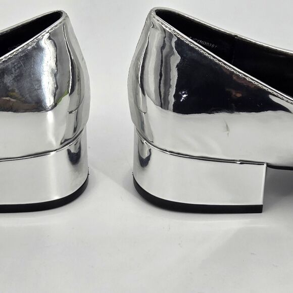 Steve Madden Cyndie Mary Janes Womens Size 8.5 Patent Silver Metallic Academia - Picture 5 of 10